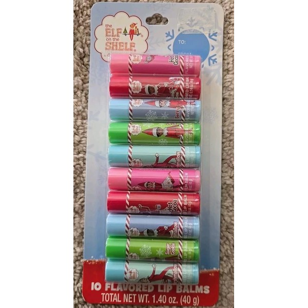 Elf On the Shelf 10 Flavored Lip Balms