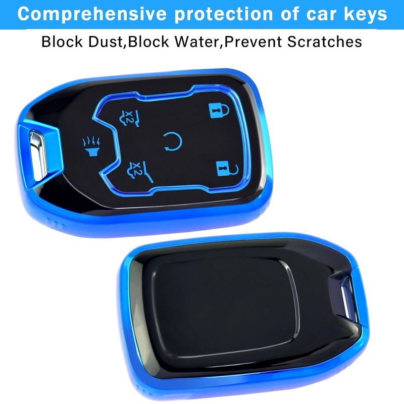 for GMC Key Fob Cover with Keychain, Key Case Shell