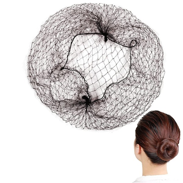 BEROZA 200Pcs Hair Nets, Invisible Nets Dark brown Elastic Hair