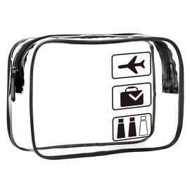 Clear Travel Toiletry Bag - TSA Approved Toiletry Makeup Bag with Zippers Travel Accessories Portable Waterproof Cosmetic Clear Makeup Bag for Women and Men