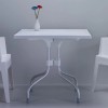 Compamia Forza 31" Square Folding Patio Dining Table in White