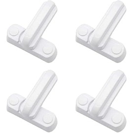 WENFVVIN 4pcs Sash Blocker Window Jammer - White Zinc Cast Alloy - Extra Security Locks for UPVC/PVC Door/Window Restrictor Lock with Fitting Screws