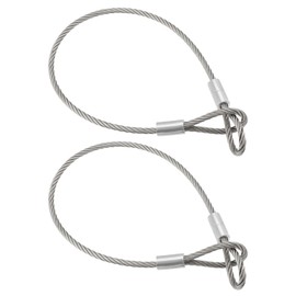 OTOTEC 2PCS Stainless Steel Wire Cable with Double Looped Ends Length 50cm Diameter 5mm Breaking Strength 1836N Normal Load 187kg Outdoor Travel Safety Rope for Hanging and Fixing for Luggage Lock