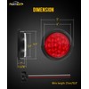 Partsam 8Pcs 4" Round Red LED Trailer Tail Light, 4