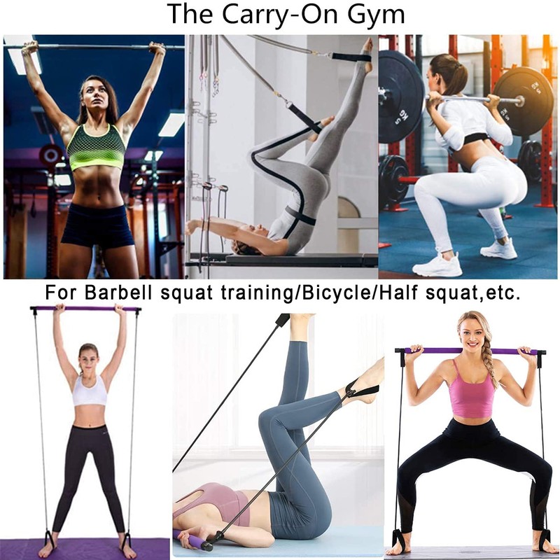 ABsuper Pilates Bar Set, Portable Yoga Exercise Pilate Stick with