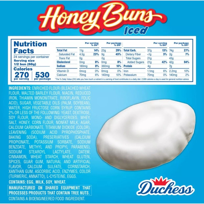 Jumbo Honey Buns **2 Boxes **Duchess Jumbo Iced Honey Buns~Total