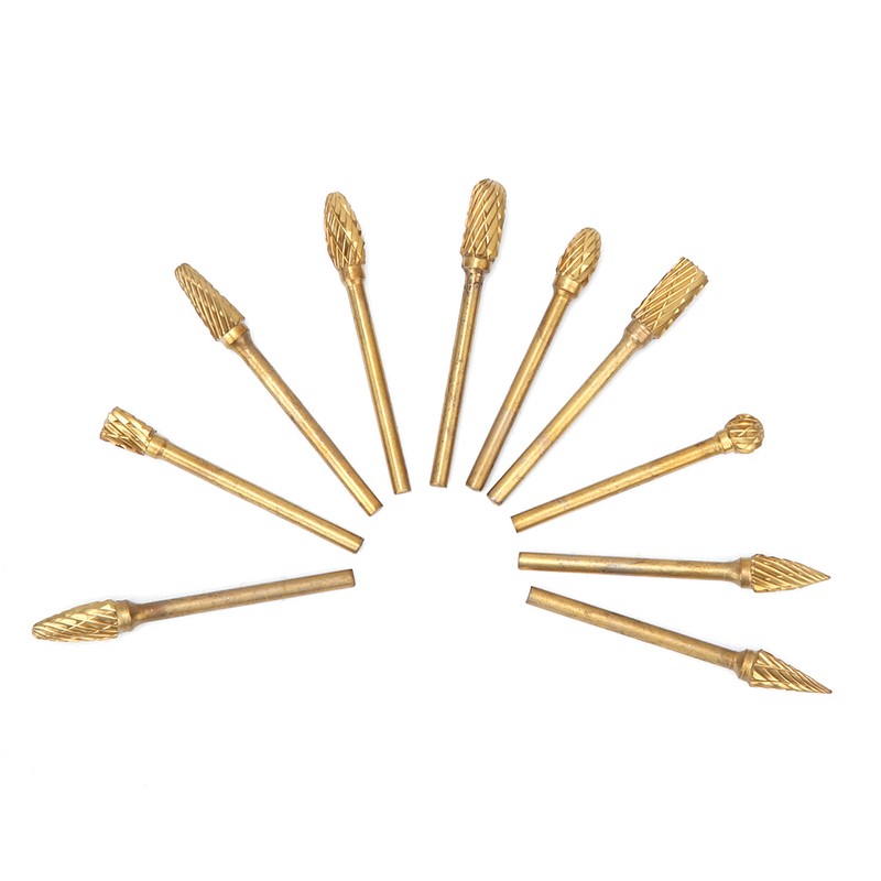 10Pcs Grinding Heads Carbide Tungsten Steel Woodworking Carving Abrasive Rotating