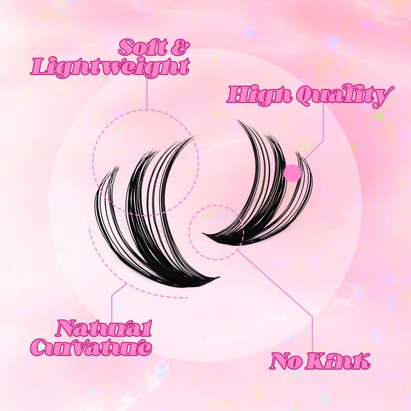Cluster Lashes D Curl Lash Clusters 280 Pcs Lash Extension