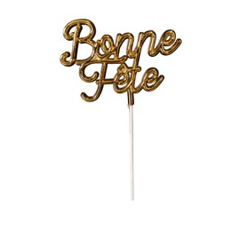 Bonne fête gold caketopper Décoration pour gâteau Bonne fête or