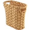 Wicker Waste Basket with Built-in Handles, Multifunctional Mini Basket for