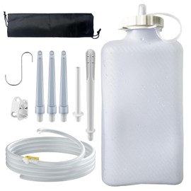 Kit de bolsa de enema de silicona, capacidad de 2 cuartos, manguera de 6.3 pies, 5 puntas de enema, válvula de flujo. Enemas de café para limpieza de colon para hombres y mujeres.