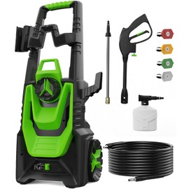 Electric Pressure Washer, Power Washer 55FT Overall Length Pressure Washer Electric with 4 Nozzles, Foam Canno for Patio, Cars, Fences, Home