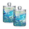 MNSRUU 2 Pack Qtip Holder Organizer Dispenser Peacock Bathroom Storage