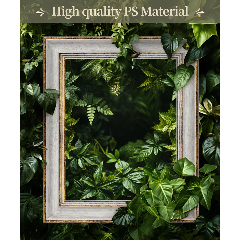 Afuly Photo Frame, Stylish, 6-piece Picture Frame, White, Gold, Wall