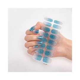Generic 16Pcs Glitter Gradient Pure Color Full Nail Wraps Nail Polish Sticker Thick Cs047 Nail Wraps Stickers Manicure Supplies for Women Nails Full Long Lasting Easy Apply and Remove