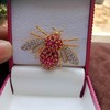 2Ct Round Cut Red Ruby & White Diamond Honey Bee