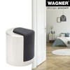 Wagner designer door stop, to screw in, brushed metal, thermoplastic
