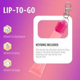 Keychain Lip Balm Holder Cap for Summer Fridays 15g/0.5oz - Replacement Cap with Stopper, Lip Gloss Keychain, Convenient Keyring Accessory for Women & Moms, Prevent Loss