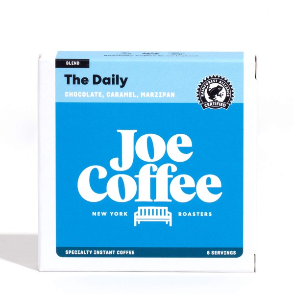 Joe Coffee Specialty Instant Coffee Packets, The Daily House Blend', 6 porciones por caja, café de alta calidad para viajar/viajar