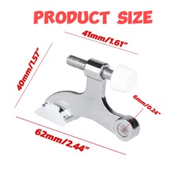 4 Pack Hinge Pin Door Stopper Adjustable Heavy Duty Hinge Pin Door Stop with Rubber Bumper Tips Reduce Damage from Door Knobs Easily Install Reduce (Silvery)