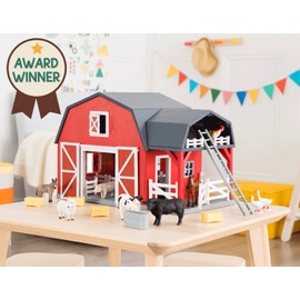Terra by Battat – 20 Pieces Wooden Animal Barn Toy Set – Farm Animals & Play Fence – Pretend Play for Toddlers & 3+ Years – Educational Toys – Farmhouse Playset with Cute Animal Figures