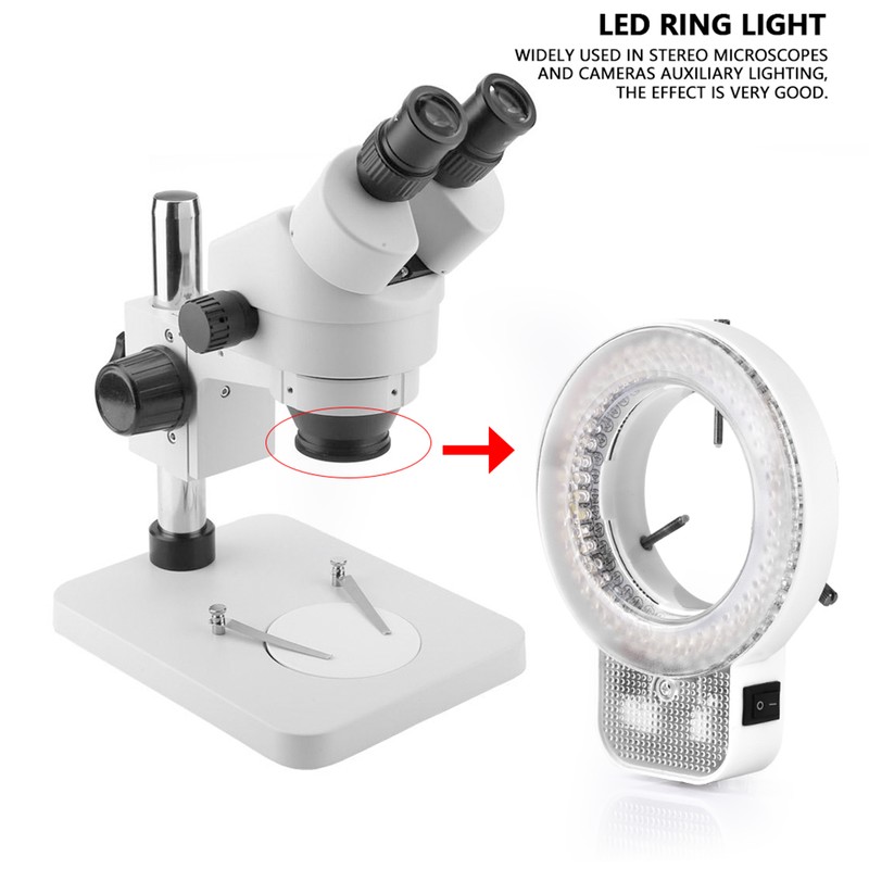 Microscope Camera 144 LED Beads Light Source Brightness Adjustable Ring