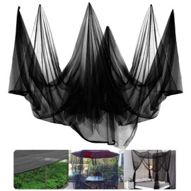 20x10Ft Mosquito Netting Garden Mesh Netting, Fly Bird Net Barrier Hunting Blind Plant Protecting Net, 3x6m Black