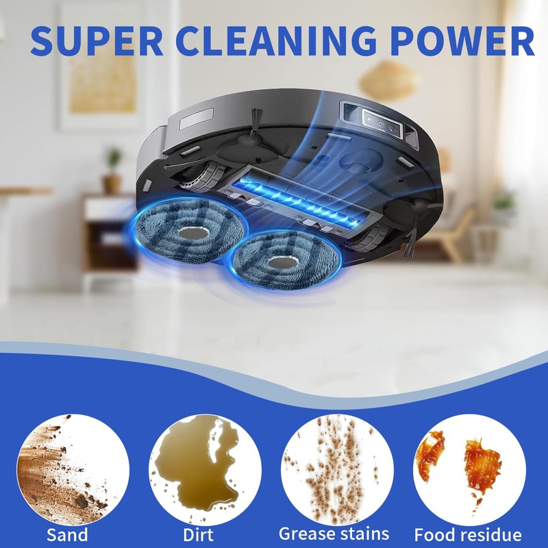 GMHLLES 12 Pack Mop Pads Compatible with Eufy Washable and