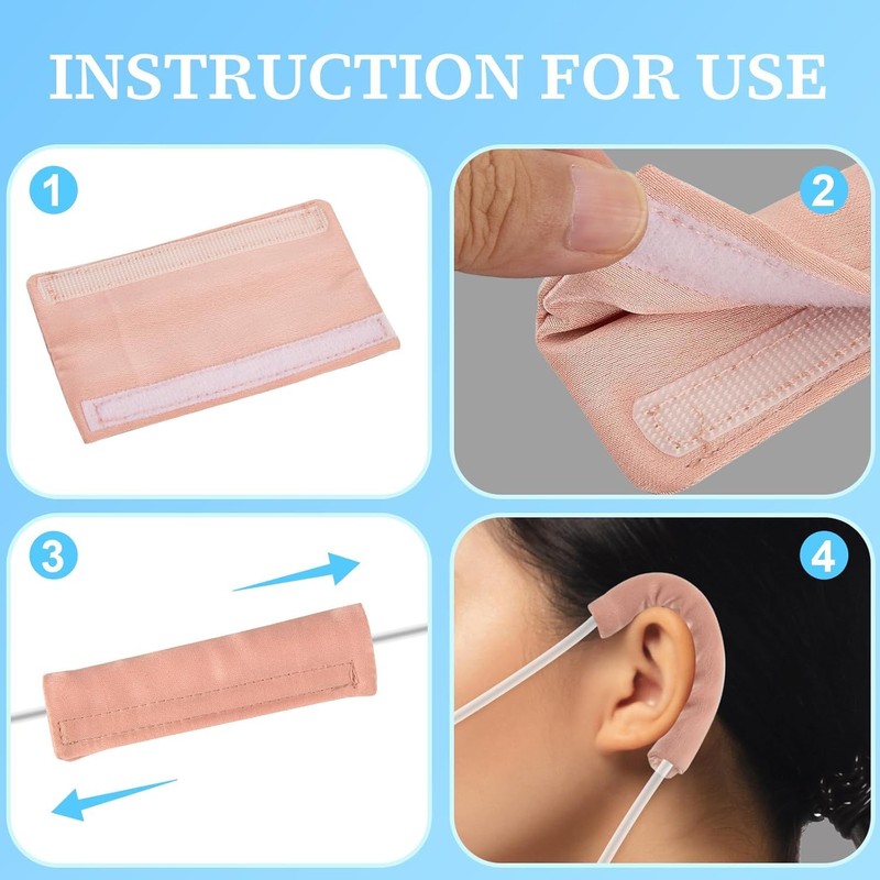 4 Pack Satin Nasal Cannula Ear Cushions Soft Nasal Oxygen