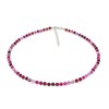 THEPRETTYBITS Rose Red Agate Beaded Necklace, Vibrant Gemstone Collar, Adjustable