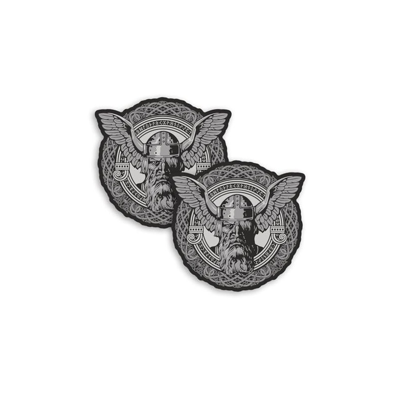 2 x 10cm Viking Warrior Man Vinyl Stickers - Eagle