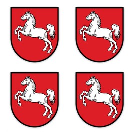 Sticker 75 mm Pack of 4 Coat of Arms Germany Lower Saxony DE NI for Car, Laptop and More