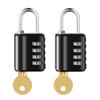 2 Pack Combination Padlock, 4 Digit Resettable Padlock with Keys,
