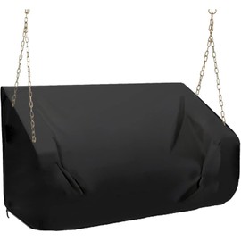 Porch Swing Cover 73 Inch Water-Resistant 600D Oxford Hanging Outdoor Swing Cover All Weather Protected Swing Covers for Outdoor Furniture (73x28x(35-28) Inch (Black))