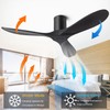 ducrew 52” Flush Mount Ceiling Fans No Lights and Remote/APP