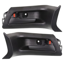 For Pontiac G8 2008 2009 Interior Door Handle Driver and Passenger Side | Pair | Front | All Black | With Door Lock Button | Plastic | Base/GT/GXP | Replacement For 92249287, 92249286