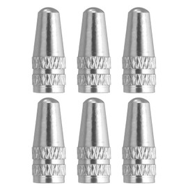 HARFINGTON 6pcs Bike Valve Caps Anodized Aluminum Road Bicycle Air Tire Valve Caps Dust Caps for MTB Road Racing Bicycle, Silver