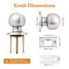 Probrico Round Passage Door Knobs Handles for Hall/Closet Brushed Nickel