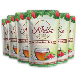 Red Raspberry Leaf Tea Organic - 15 Unbleached/Chemical-Free Tea Bags - Pack of 6 - Caffeine-Free, No GMO