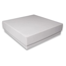 N'icePackaging 100 Qty - Matte White-Kraft Cotton Filled Gift Boxes - Size 3 1/2" x 3 1/2" x 7/8" - USA Made - Stampable -Holidays/Birthdays/Sales/Storage/Display/Travel