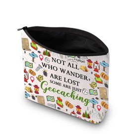 PXTIDY Geocaching Bag for Geocacher Not All Who Wander are Lost Some are Just Geocaching Makeup Bag Outdoor Lover Gift