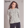 Wendy Aran Knitting Pattern for Ladies Cable Knit Sweater Jumper