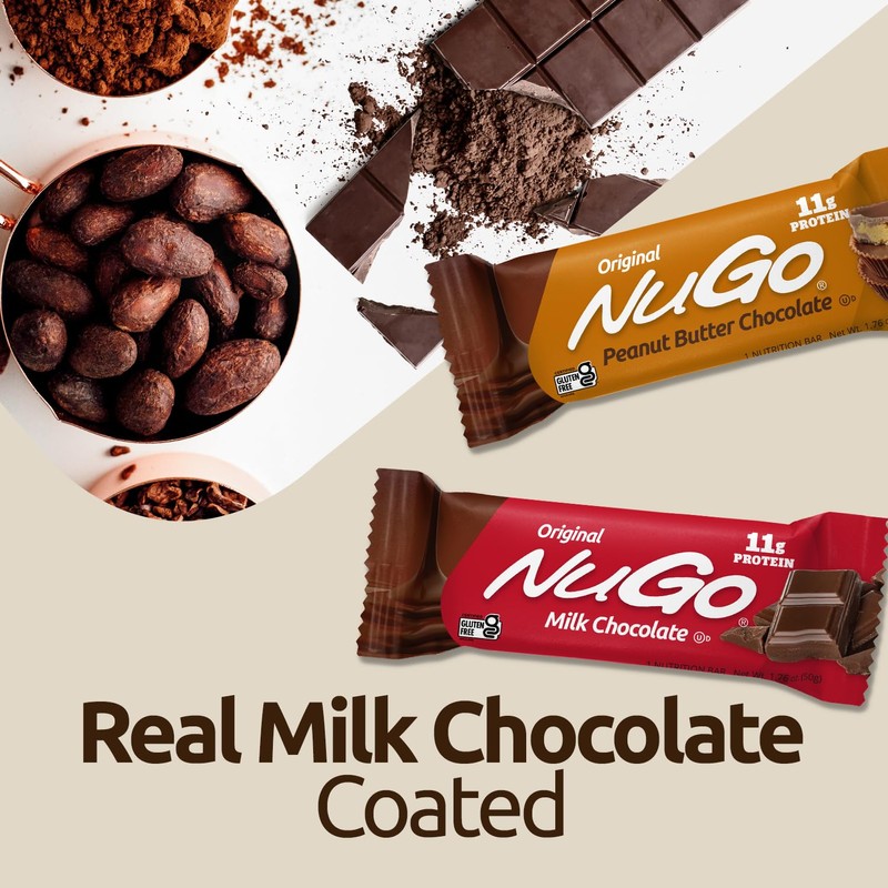 NuGo Protein Bar, Coffee, 11g Protein, Gluten Free, 15 Count