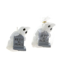 Lunaura Novelty Candles - Spooky Ghost with Tombsone Candle, Set of 12
