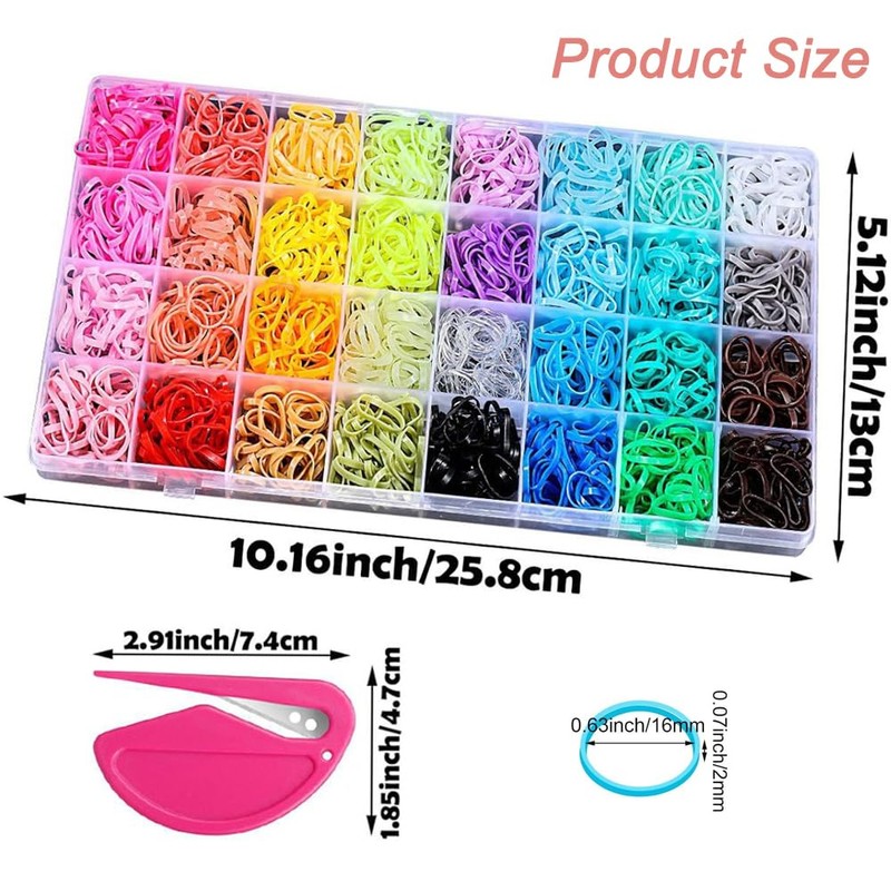 32 Colors Girls Hair Ties Set, Qtopun 2000 pcs Mini