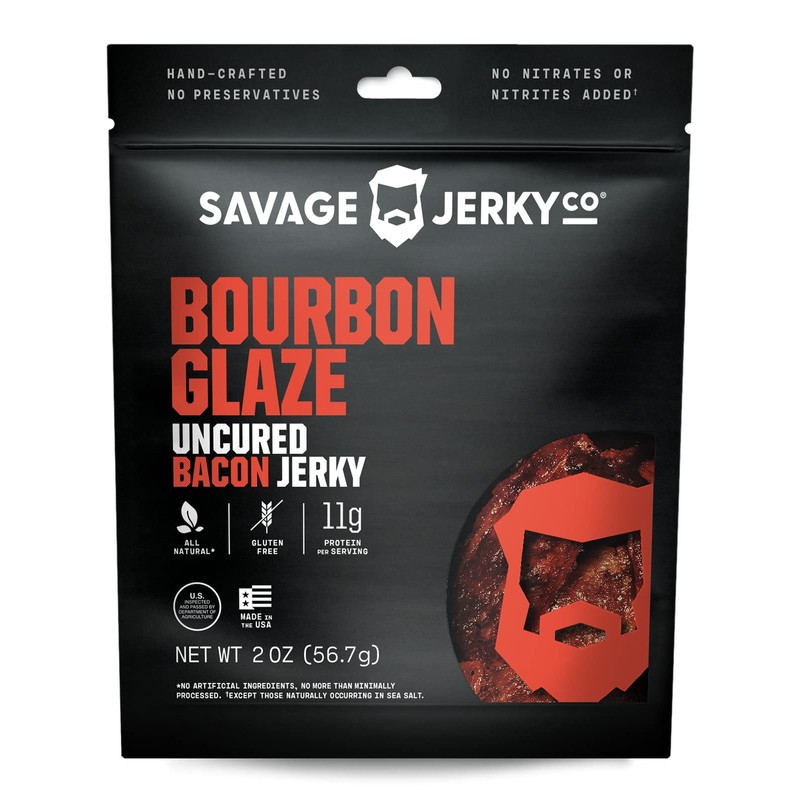 Uncured Bacon Jerky 2-Pack - Maple Cayenne & Bourbon Glaze