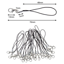 Samcos Strap Lobster Claw Clasp with Hooks, Set of 100, Straps, Handmade, DIY Hardware, DIY Accessories, Parts, Used, USB Flash Drive (Black)