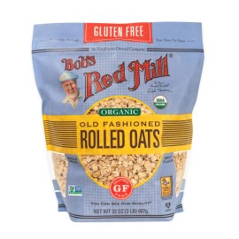Bob'S Red Mill Gluten Free Organic Old Fashioned Rolled Oats, 32oz (Pack of 4) - Non GMO, Wh...