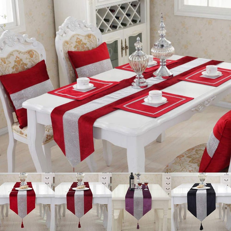 LCHULLE Table Runner / Tablecloth with Gemstones 210 x 33