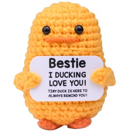 Mwmoeen Pocket Hug Positive Ente, Positive Duck Kreative Strickwolle Ente, Emotionale Unterstützung Enten Geschenke Party-Dekoration Familie Freunde Geschenk Kleines Geschenk für Freundin